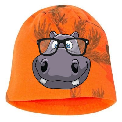 Cool Hippo For Reading Hippopotamus Zoo Kati - Camo Knit Beanie