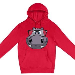 Cool Hippo For Reading Hippopotamus Zoo Premium Pullover Hoodie