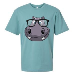 Cool Hippo For Reading Hippopotamus Zoo Sueded Cloud Jersey T-Shirt