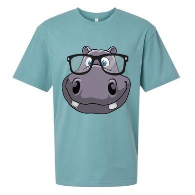 Cool Hippo For Reading Hippopotamus Zoo Sueded Cloud Jersey T-Shirt