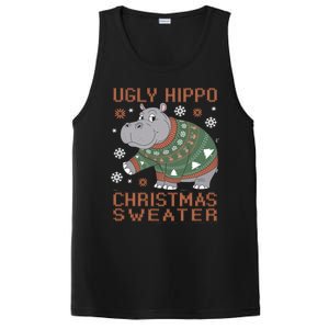 Christmas Hippopotamus Funny Snowflake And Reindeer Design Gift PosiCharge Competitor Tank