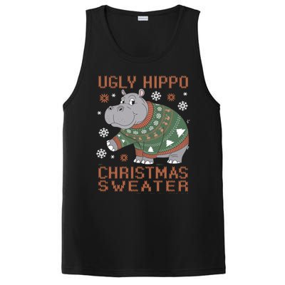 Christmas Hippopotamus Funny Snowflake And Reindeer Design Gift PosiCharge Competitor Tank