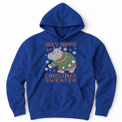 Christmas Hippopotamus Funny Snowflake And Reindeer Design Gift Hoodie