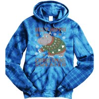 Christmas Hippopotamus Funny Snowflake And Reindeer Design Gift Tie Dye Hoodie