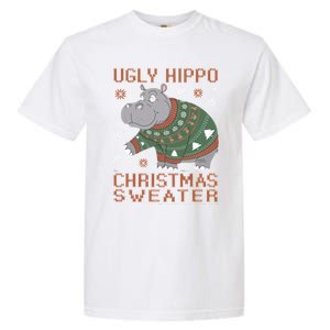 Christmas Hippopotamus Funny Snowflake And Reindeer Design Gift Garment-Dyed Heavyweight T-Shirt