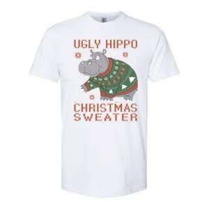 Christmas Hippopotamus Funny Snowflake And Reindeer Design Gift Softstyle CVC T-Shirt