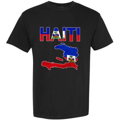 Cool Haiti Flag Map Haitian Pride Garment-Dyed Heavyweight T-Shirt