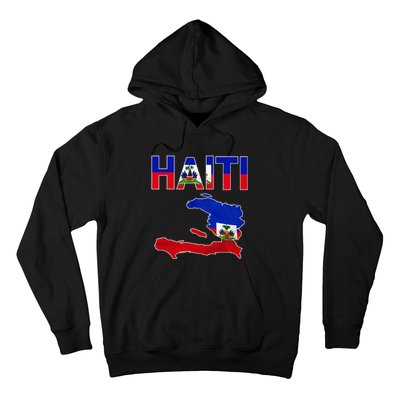 Cool Haiti Flag Map Haitian Pride Hoodie