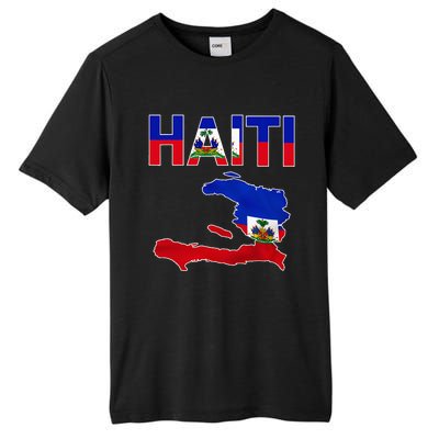 Cool Haiti Flag Map Haitian Pride Tall Fusion ChromaSoft Performance T-Shirt