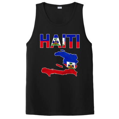 Cool Haiti Flag Map Haitian Pride PosiCharge Competitor Tank