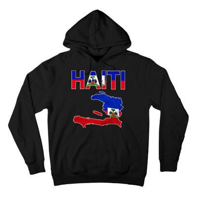 Cool Haiti Flag Map Haitian Pride Tall Hoodie