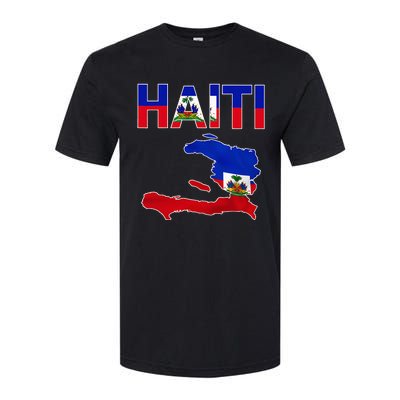 Cool Haiti Flag Map Haitian Pride Softstyle® CVC T-Shirt