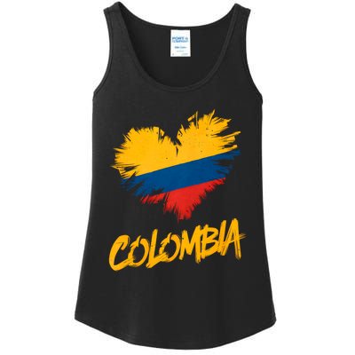 Colombia Heart Flag Ladies Essential Tank