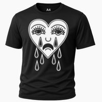 Crying Heart Flash Alternative Traditional Tattoo Artist Emo Cooling Performance Crew T-Shirt