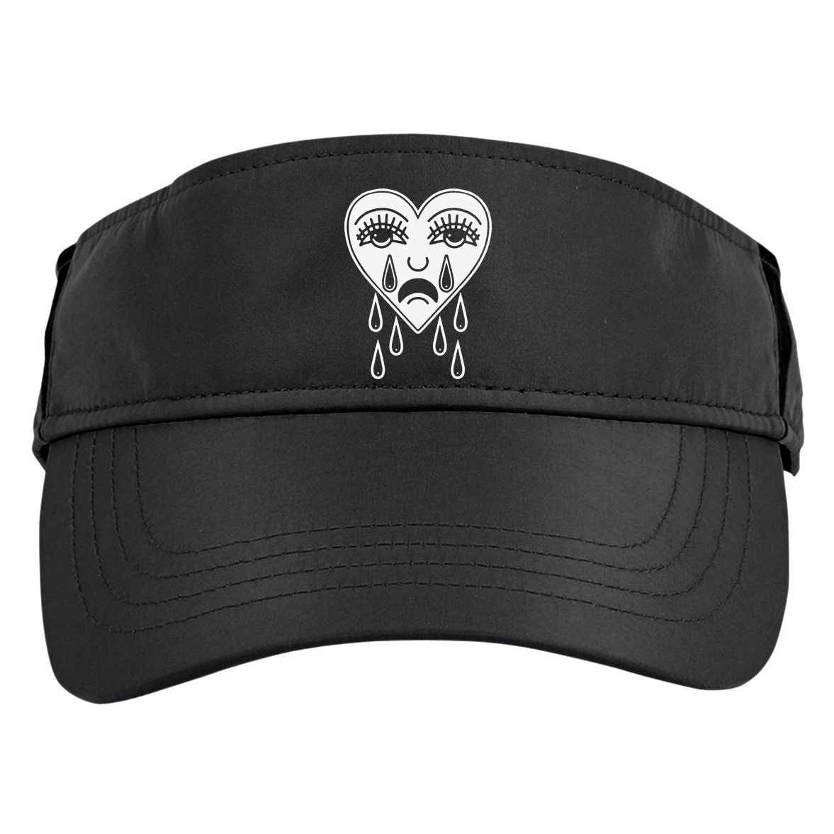 Crying Heart Flash Alternative Traditional Tattoo Artist Emo Adult Drive Performance Visor