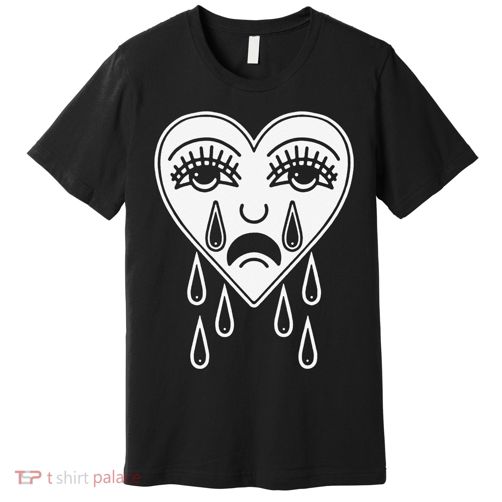 Crying Heart Flash Alternative Traditional Tattoo Artist Emo Premium T-Shirt
