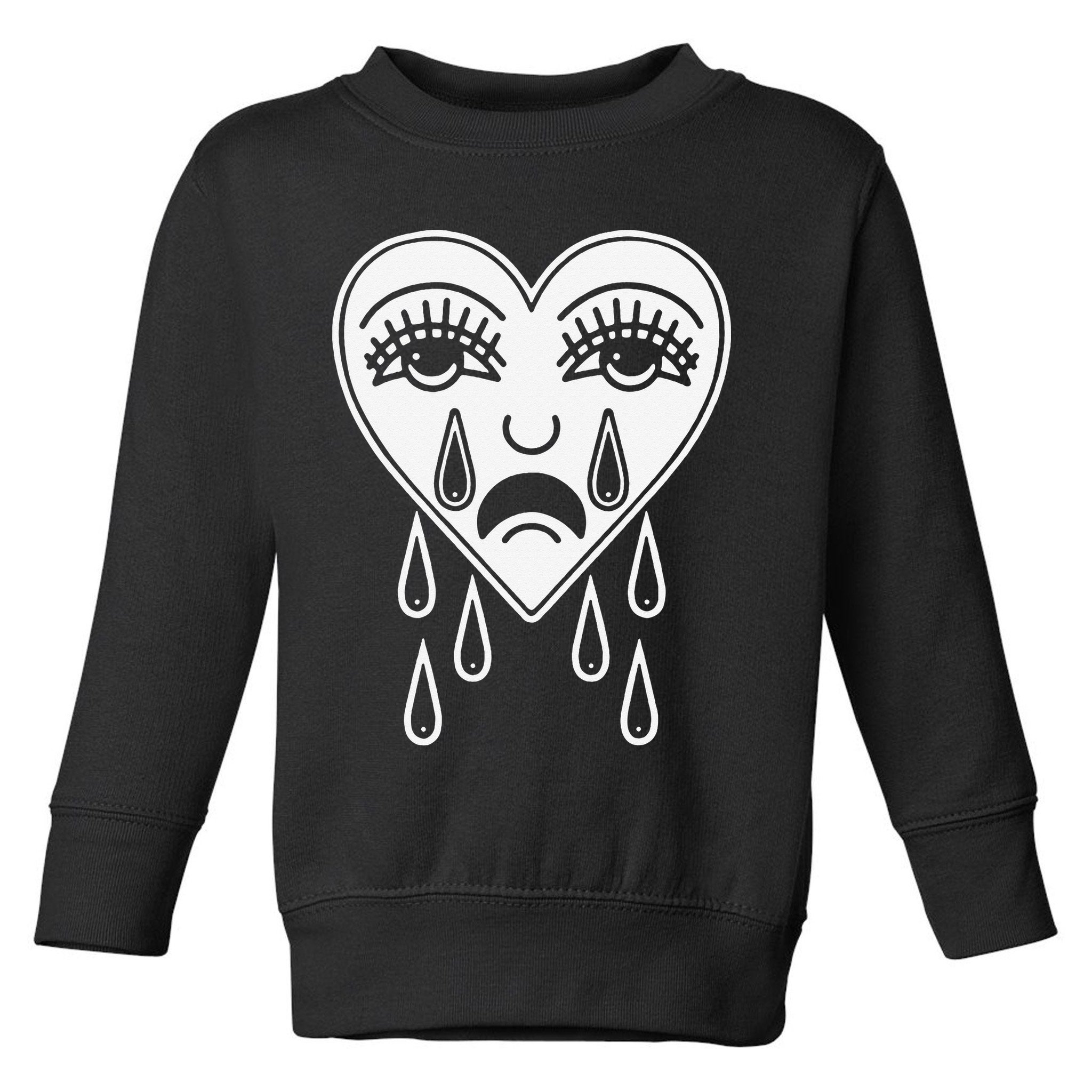 Crying Heart Flash Alternative Traditional Tattoo Artist Emo Toddler Sweatshirt