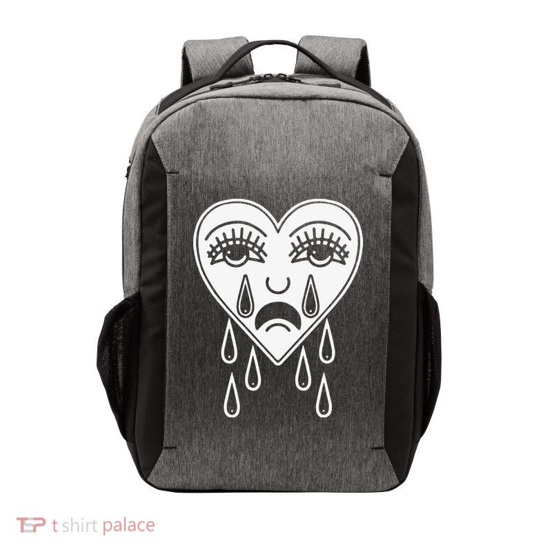 Crying Heart Flash Alternative Traditional Tattoo Artist Emo Vector Backpack