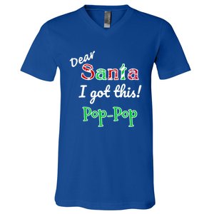 Christmas Holiday Family Santa PoppopS Got This Great Gift V-Neck T-Shirt