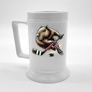 Capybara Hockey Funny Ice Hockey Player Gift Beer Stein