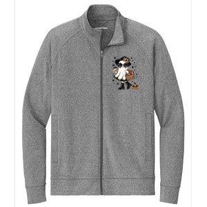 Cute Halloween For Women Halloween Ghost Coffee Stretch Full-Zip Cadet Jacket