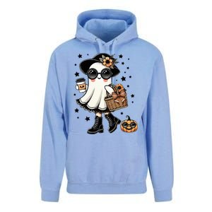 Cute Halloween For Women Halloween Ghost Coffee Unisex Surf Hoodie