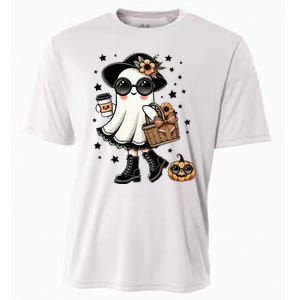 Cute Halloween For Women Halloween Ghost Coffee Cooling Performance Crew T-Shirt