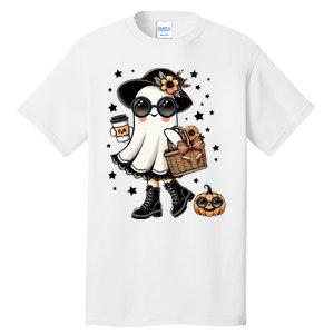 Cute Halloween For Women Halloween Ghost Coffee Tall T-Shirt