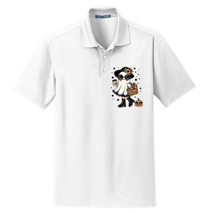 Cute Halloween For Women Halloween Ghost Coffee Dry Zone Grid Polo