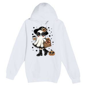 Cute Halloween For Women Halloween Ghost Coffee Premium Pullover Hoodie