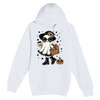 Cute Halloween For Women Halloween Ghost Coffee Premium Pullover Hoodie