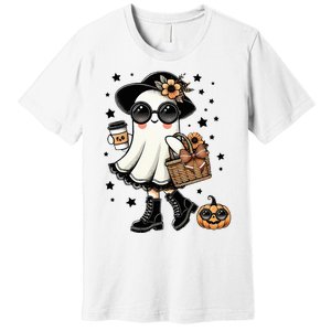 Cute Halloween For Women Halloween Ghost Coffee Premium T-Shirt