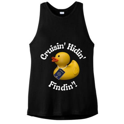 Cruising Hiding Finding Rubber Ducks Passport Hunt Hide Find Ladies PosiCharge Tri-Blend Wicking Tank