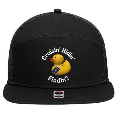 Cruising Hiding Finding Rubber Ducks Passport Hunt Hide Find 7 Panel Mesh Trucker Snapback Hat