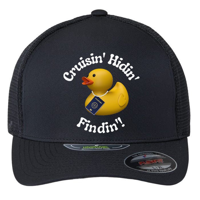 Cruising Hiding Finding Rubber Ducks Passport Hunt Hide Find Flexfit Unipanel Trucker Cap