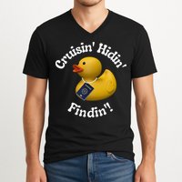 Cruising Hiding Finding Rubber Ducks Passport Hunt Hide Find V-Neck T-Shirt