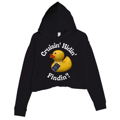 Cruising Hiding Finding Rubber Ducks Passport Hunt Hide Find Crop Fleece Hoodie