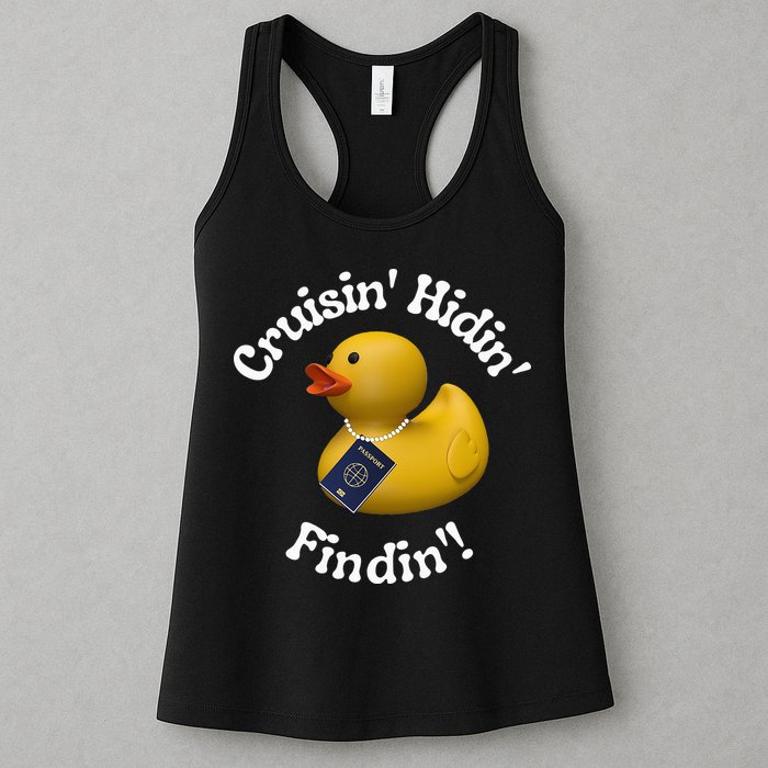 Cruising Hiding Finding Rubber Ducks Passport Hunt Hide Find Womens Tank Top