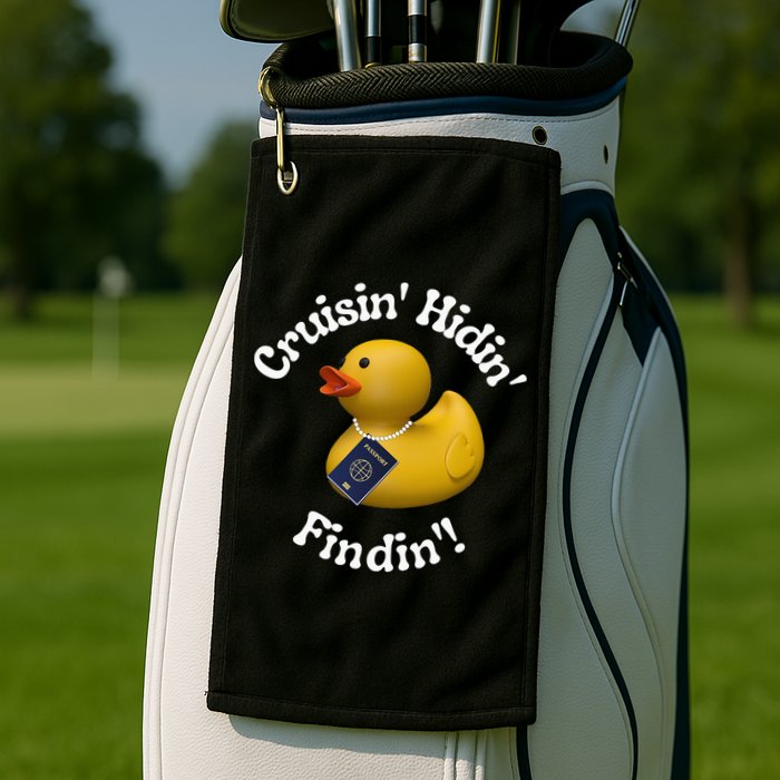 Cruising Hiding Finding Rubber Ducks Passport Hunt Hide Find Golf Towel