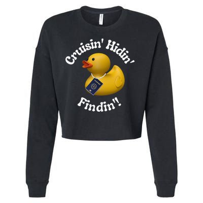 Cruising Hiding Finding Rubber Ducks Passport Hunt Hide Find Cropped Pullover Crew