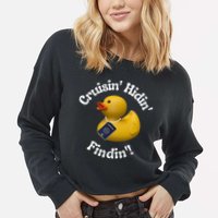 Cruising Hiding Finding Rubber Ducks Passport Hunt Hide Find Cropped Pullover Crew