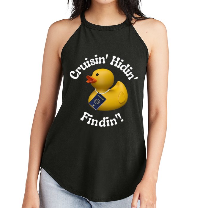 Cruising Hiding Finding Rubber Ducks Passport Hunt Hide Find Women's Perfect Tri Rocker Tank