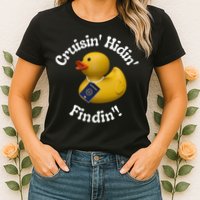 Cruising Hiding Finding Rubber Ducks Passport Hunt Hide Find Womens T-Shirt