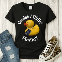 Cruising Hiding Finding Rubber Ducks Passport Hunt Hide Find Womens T-Shirt