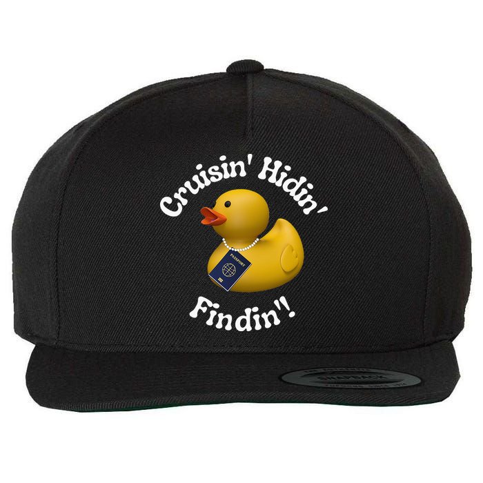 Cruising Hiding Finding Rubber Ducks Passport Hunt Hide Find Wool Snapback Cap