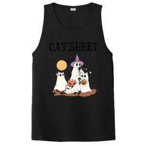 Cat Halloween Funny Ghost Cat PosiCharge Competitor Tank