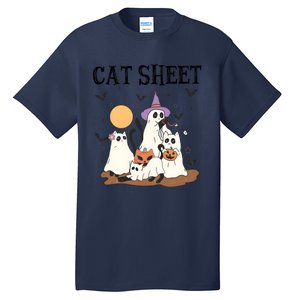 Cat Halloween Funny Ghost Cat Tall T-Shirt