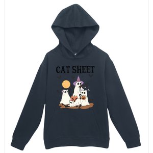 Cat Halloween Funny Ghost Cat Urban Pullover Hoodie