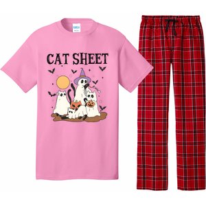 Cat Halloween Funny Ghost Cat Pajama Set