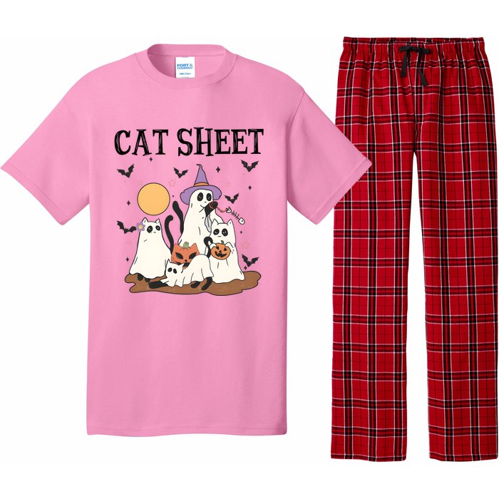 Cat Halloween Funny Ghost Cat Pajama Set